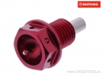 Parafuso de drenagem de óleo com ímã JMP M12 x 1.50 x 15 mm alumínio vermelho - JM