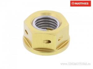 Écrou de pignon arrière Pro Bolt M10 x 1.25 mm Aluminium Course Or - Daelim Damien 125 / VJ 125 Roadwin / VL 125 Fi Daystar - 