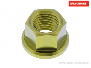 Écrou de Pignon Arrière Pro Bolt M10 x 1.50 mm Titane Or - Aprilia Caponord 1200 ABS / Mana 850 GT ABS / Tuono 1000 V4 R - JM