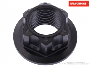 Écrou d'essieu M16 x 1.50 mm en acier inoxydable A4 noir - BMW F 650 800 GS / Honda CB 500 / XL 650 V Transalp / Triumph Americ