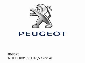 ÉCROU H 10X1,00 H16,5 19/PLAT - 068675 - Peugeot