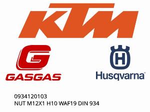 Écrou M12X1 H10 WAF19 DIN 934 - 0934120103 - KTM