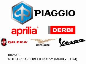 Écrou pour assemblage de carburateur (M6x0,75 H=4) - 002613 - Piaggio