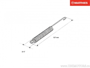 Łuk centralny do podnośnika - długość: 127mm - średnica: 17mm - średnica spirali: 3mm - JM