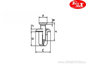 Śruba plastikowa do otworu o średnicy 5,0 mm zestaw 10 sztuk - Yamaha XP 530 A / XP 530 DX / XT 1200 ZE / YZF-R6 600 - TourMax