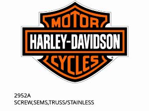 ŚRUBA, SEMS, TRUSS/STAL NIERDZEWNA - 2952A - Harley-Davidson