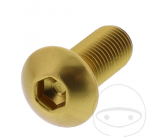 Śruba z nakrętką Pro Bolt M10 x 1.25 x 25 mm aluminiowa w kolorze złotym - JM