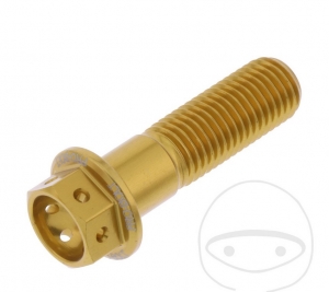 Śruba z nakrętką Pro Bolt M10 x 1.25 x 35 mm aluminiowa w kolorze wyścigowym złotym - JM