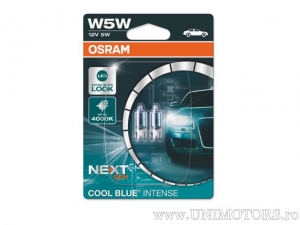 Żarówka bez podstawki W5W W2.1X9.5D Cool Blue Intense 12V 5W w zestawie blisterowym 2 sztuki - Osram