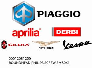 Șurub cu cap rotund Philips 5M80X1 - 00012051200 - Piaggio