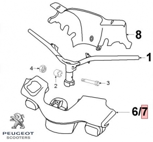 Αυθεντική ανώτερη κάρενα - μπλε - Peugeot TKR / TKR2 / Trekker 2T 50-100cc - Peugeot