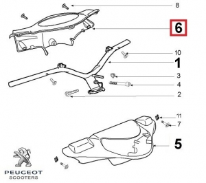 Αυθεντική καρένα - μαύρη - Peugeot Vclic Evolution 4T 50cc ('08-'12) - Peugeot