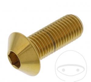 Βίδα καπάκι καμπυλωτή Pro Bolt M10 x 1.25 x 25 mm ανοξείδωτο ατσάλι A4 χρυσό - JM