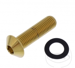 Βίδα με καπάκι Pro Bolt M10 x 1.25 x 35 mm από ανοξείδωτο ατσάλι A4 χρυσό - JM