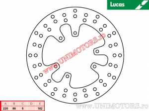 Δίσκος πίσω φρένου MST349 ακίνητος - Lucas TRW