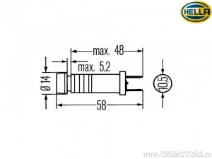 Δείκτης φωτός χρώμα: μπλε με λάμπα BA7S - Hella