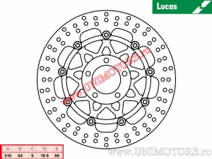 Δισκόπλακα εμπρός φρένου MSW219 επιπλέον - Lucas TRW