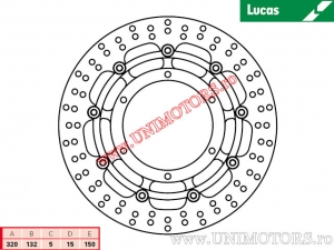 Δισκόπλακα εμπρός φρένου MSW271 επιπλέον - Lucas TRW