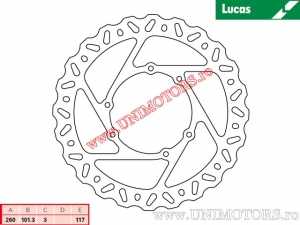 Δισκόπλακα μπροστινού φρένου MST281EC ακίδα - Lucas TRW