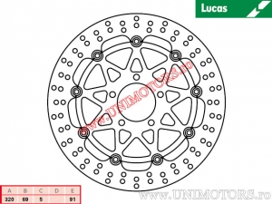 Δισκόπλακα μπροστινού φρένου MSW223 επιπλέον - Lucas TRW