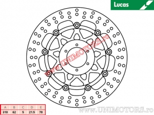 Δισκόπλακα μπροστινού φρένου MSW227 επιπλέον - Lucas TRW