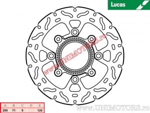 Δισκόπλακα πίσω αγώνων MST286RAC ακαμψία - Lucas TRW