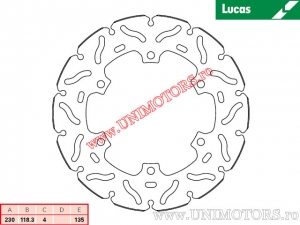 Δισκόπλακα πίσω φρένου MST213RAC αγώνων - Lucas TRW