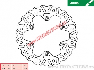 Δισκόπλακα πίσω φρένου MST266EC ακαμψίας - Lucas TRW