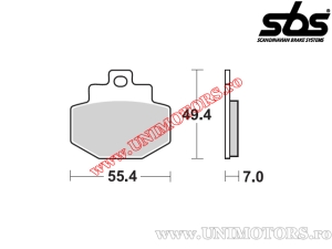 Δισκόπλακες πίσω φρένων - SBS 166MS (μεταλλικές / σιντερισμένες) - (SBS)