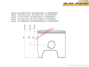 Εμβολο 4Χ (διάμετρος 70mm / βίδα 15mm / ύψος 0) - 3411435 - Malossi