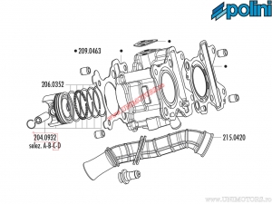 Εμβολο 4Χ (διαμετρος 44mm / αναλογια C) - MBK Booster 50 X 4T ie / Yamaha Aerox 50 4T F, R LC ie E2 / Zu