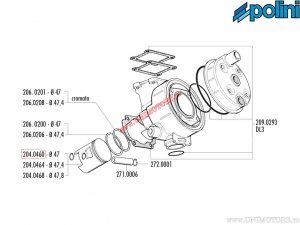 Εμβόλιο (διάμετρος 47mm) - 204.0460 - Aprilia AF1 50 Futura, Min.RV4-3 / Benelli Devil 50 / Motron Compact ES - 