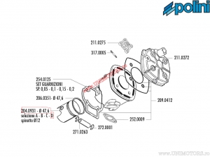 Εμβόλιο 2T (διάμετρος 47,6mm / μέγεθος D) - 204.0931/D - Aprilia Area 51 / Gilera DNA 50 / Fly 50 2T / Ya