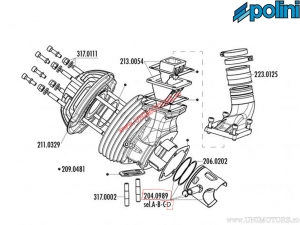 Εμβόλιο Evolution 2Τ (διάμετρος 60mm / μέτρο D) - Vespa Primavera 125 2T / Primavera ET3 125 2T - Polini