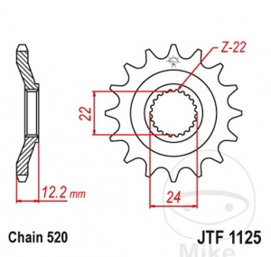 Εμπρόσθιος πίνακας JTF1125.16 (βήμα 520) - Aprilia Pegaso 600 ('90-'92) - JM