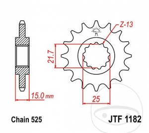 Εμπρόσθιος πίνακας JTF1182.15 (βήμα 525) - Triumph Daytona 600 ('03-'04) / 650 ('05) / Four 600 ('02-'05) /