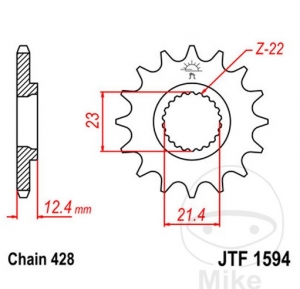 Εμπρόσθιος πίνακας JTF1594.15 (βήμα 428) - Yamaha XG 250 Tricker ('05-'07) / XT 250 ('08-'15) / YBR 250 ('0