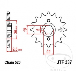 Εμπρόσθιος πίνακας JTF337.14 (βήμα 520) - Honda CR 250 R ('81-'85) / CR 450 R ('81) / CR 480 R ('82-'83) / 