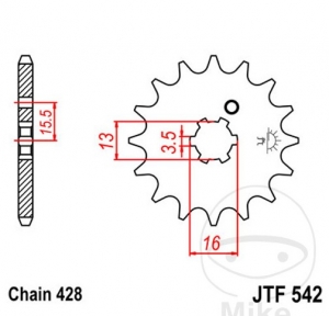 Εμπρόσθιος πίνακας JTF542.13 (βήμα 428) - Yamaha DT 80 MXS ('83-'85) - JM