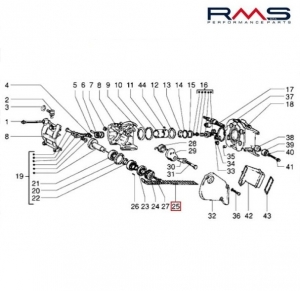 Ιμάντας εγχυτήρα - Vespa ET2 εγχύσεως ('97-'00) 2T 50cc (Dayco) - RMS