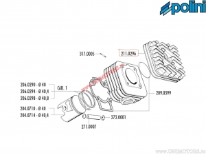 Κάρτερ (διάμετρος 40mm) - 211.0296 - Aprilia Mojito 50 2T Piaggio / Piaggio Typhoon 50 E2 ('11->) / Vespa S 50 2T