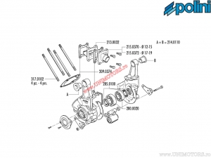 Κάρτερ μοτέρ SPX (1700080) - Peugeot 103 RCX 50 AIR 2T ('90-'94) / 103 SPX 50 H2O 2T ('88-'92) - Polini