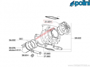 Κεφαλή κυλίνδρου (211.0214) - Aprilia AF1 125 Futura / Pegaso 125 / Tuareg Rally 125 / HM CRE 125 2T / Derapage 1