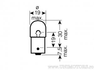 Λάμπα R10W BA15S 12V 10W blister (σετ 2 τεμαχίων) - Osram