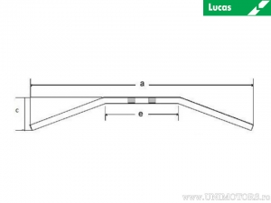 Μαύρο τιμόνι από χάλυβα Drag Bar διαμέτρου 22mm και μήκους 800mm - Lucas TRW