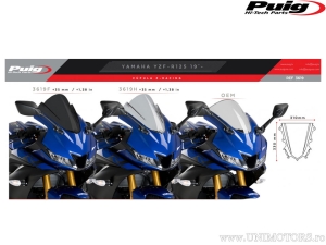 Μαύρο racing κρύσταλλο Puig - Yamaha YZF-R 125 A ABS ('19-'20) / YZF-R 125 A Monster Energy ABS ('20-'21) - Puig