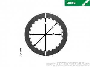 Μεταλλικές λαμέλες συμπλέκτη - Kawasaki Ninja EX 250 R Ninja ('08-'14) - Lucas