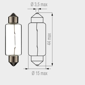 Μοτοπρο - Κανονικός μπεκ 6V - 18W με γιακά 44mm