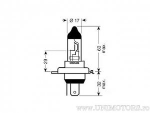 Μπέκ H4 P43t TRUCKSTAR PRO 24V 70/75W - Osram