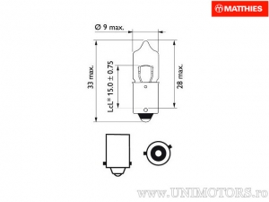 Μπεκ H6W BAX9S 12V 6W - JM